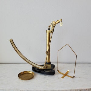 Vintage English Griffin & George Brass and Cast Iron Industrial Single Arm Balance Quadrant Paper Scale image 10