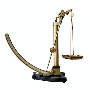 Vintage English Griffin & George Brass and Cast Iron Industrial Single Arm Balance Quadrant Paper Scale image 1