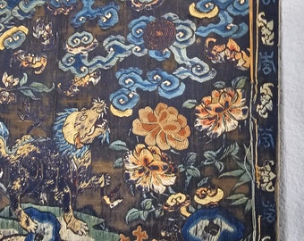 Scarce Antique Chinese Qing Military Rank Badge Buzi Panel
