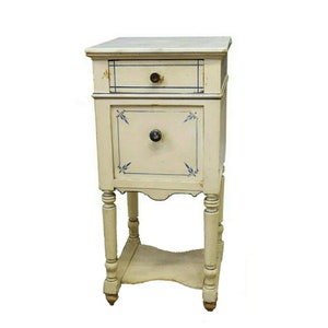 Antique white side sale table with drawer