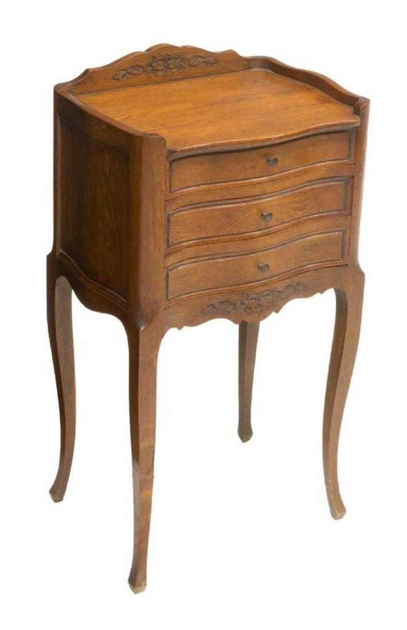 19th C French Louis Xv Walnut Antique Bedside Table Side Etsy
