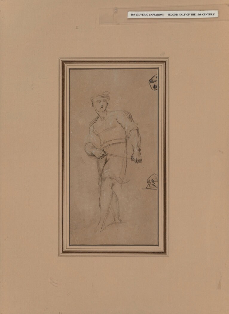 Rare Silverio Capparoni 19th Century Italian Drawing on Paper Etsy