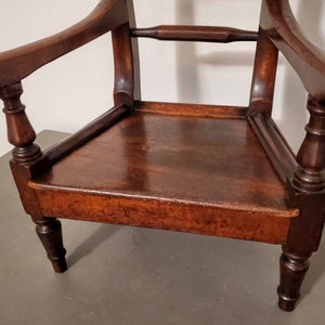 18th/19th Century Georgian Period Country English Mahogany Child Elbow Potty Chair Decorative Furniture image 7