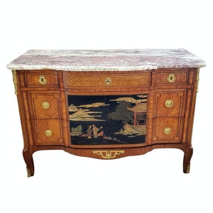 19th Century French Transition Chinoiserie Chest Of Drawers Commode or Sideboard image 1