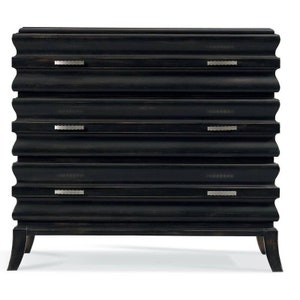 Hickory White Bachelor's Chest Of Three Drawers in Ebony, Modern Sculptural Style image 8
