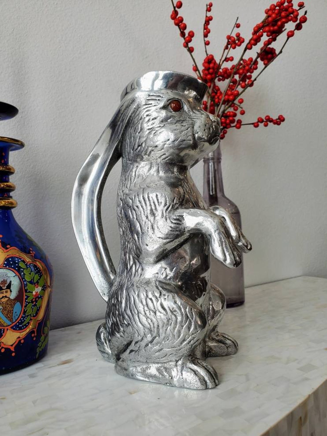 1970s Arthur Court Bunny Rabbit Pitcher or Vase Etsy