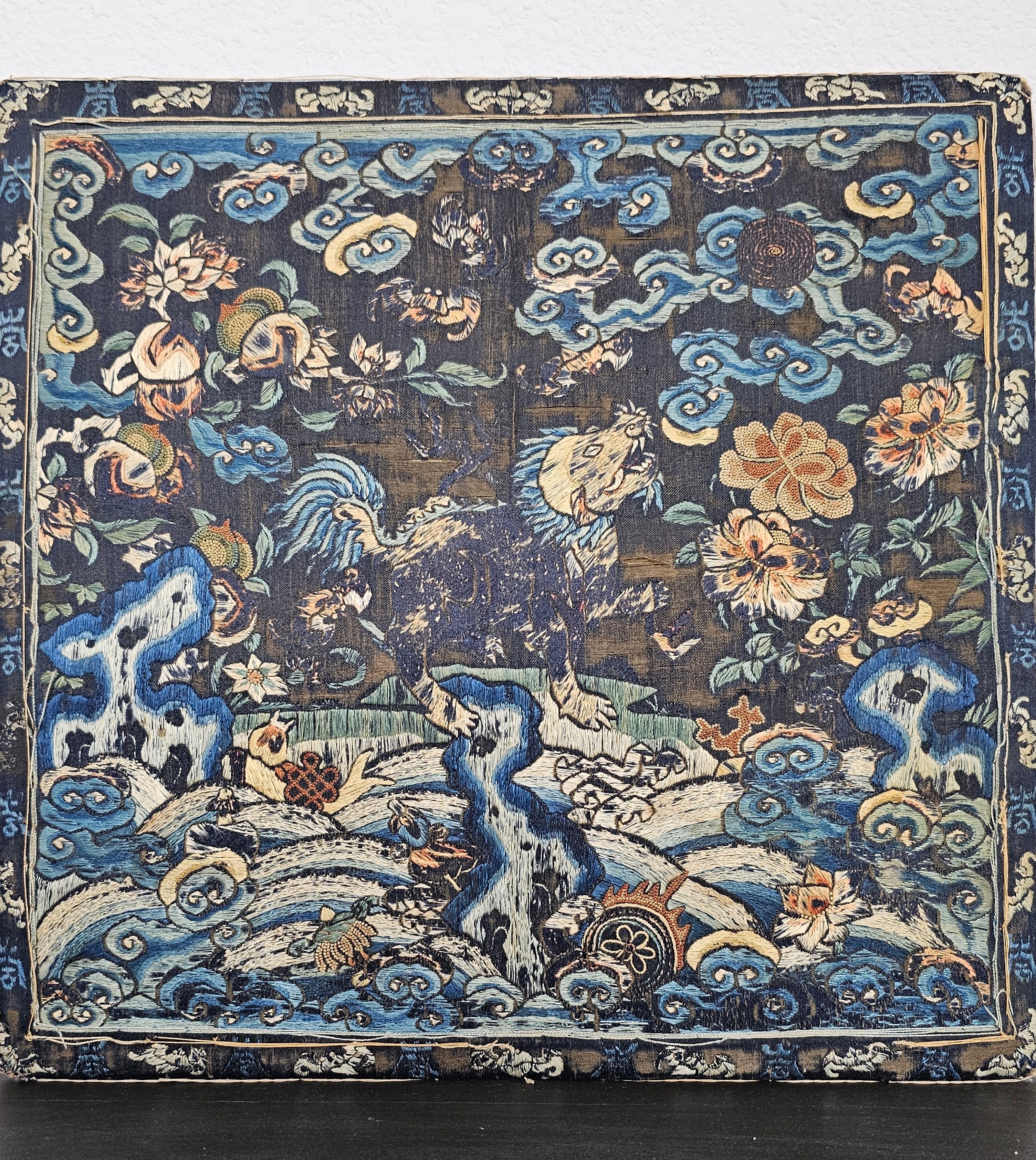 ＣＴ中華民国＊蒋主席萬歳　パッチ（実物） Antique Chinese Qing Dynasty Silk Embroidery Wall Hanging