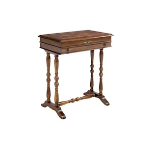 Antique Italian Floral Marquetry Inlaid Sewing Stand Work Table