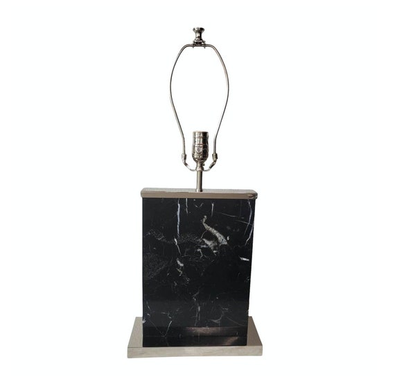 Robert Abbey Black Marble Chrome Table Lamp Etsy UK