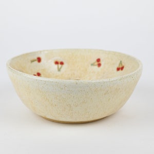 Cheeky Cherry Bowl, Handmade Ceramic Bowl, Cereal Bowl, Salad Bowl image 3