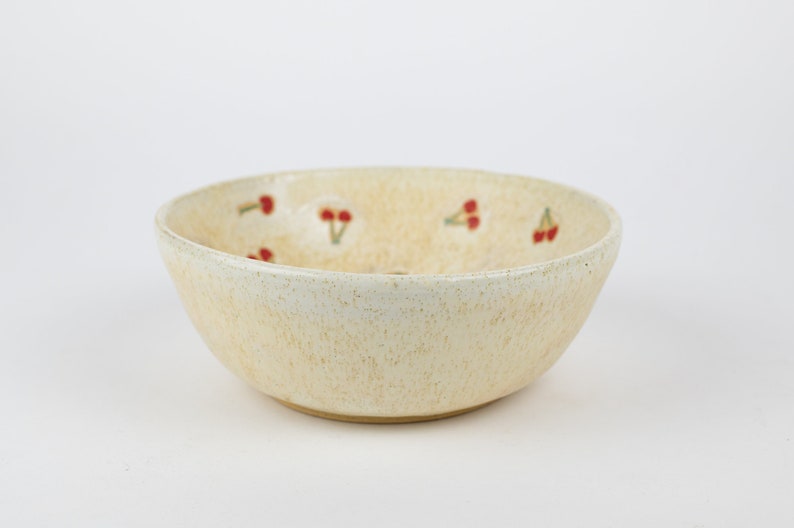 Cheeky Cherry Bowl, Handmade Ceramic Bowl, Cereal Bowl, Salad Bowl image 3