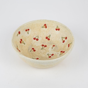 Cheeky Cherry Bowl, Handmade Ceramic Bowl, Cereal Bowl, Salad Bowl image 6