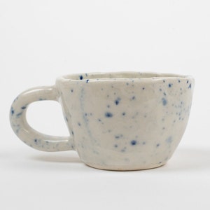 Handmade Ceramic Mug Blue and White Speckled Porcelain Mug