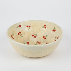 Cheeky Cherry Bowl, Handmade Ceramic Bowl, Cereal Bowl, Salad Bowl image 1
