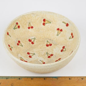 Cheeky Cherry Bowl, Handmade Ceramic Bowl, Cereal Bowl, Salad Bowl image 8