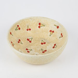 Cheeky Cherry Bowl, Handmade Ceramic Bowl, Cereal Bowl, Salad Bowl image 2