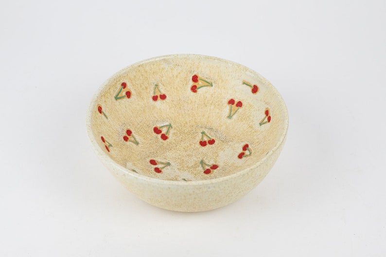Cheeky Cherry Bowl, Handmade Ceramic Bowl, Cereal Bowl, Salad Bowl image 2