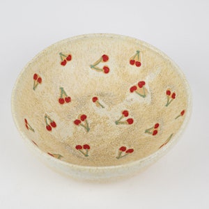 Cheeky Cherry Bowl, Handmade Ceramic Bowl, Cereal Bowl, Salad Bowl image 7