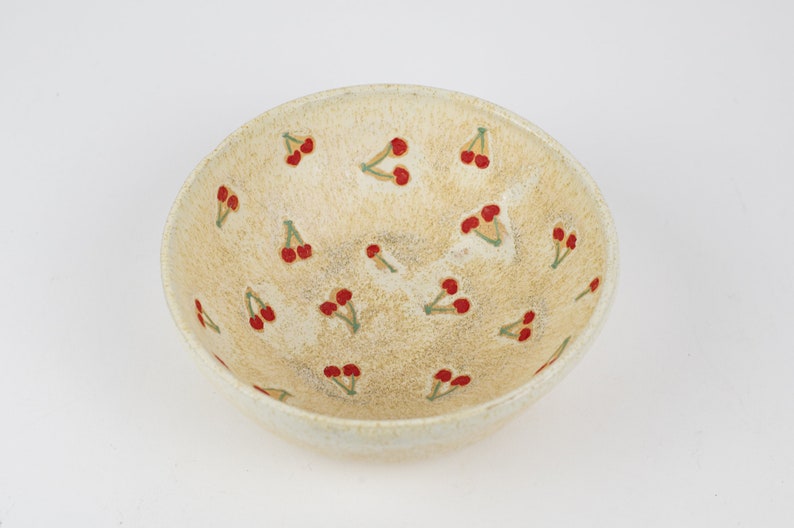 Cheeky Cherry Bowl, Handmade Ceramic Bowl, Cereal Bowl, Salad Bowl image 7