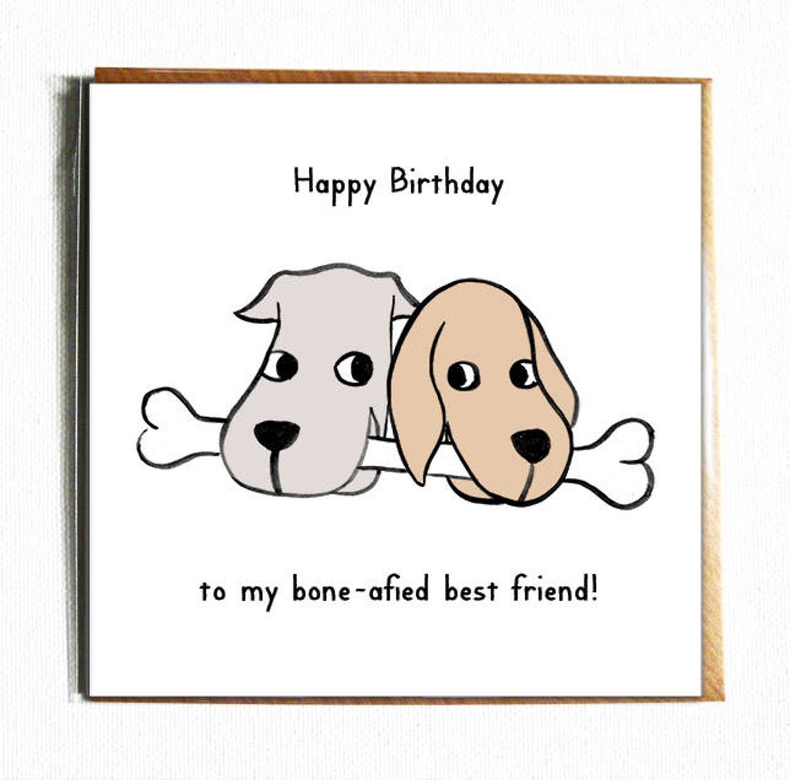 Boneafied Best Friend Cute and funny illustrated dog pun Etsy