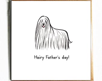 Hairy father's Day - Cute and funny dog Fathers Day Card