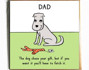 Cute and funny Dad dog card. Birthday or Fathers Day
