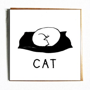 KATZE - Süße und edel illustrierte Geburtstagskarte Katze.