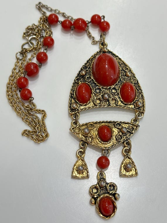 Fantastic oversized 1970s Vintage Pendant necklace boho statement piece