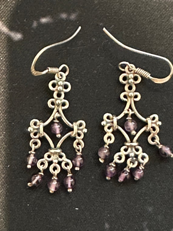 Beaded Gemstone Chandeliers long drop Earrings 925 Sterling Silver Jewellery