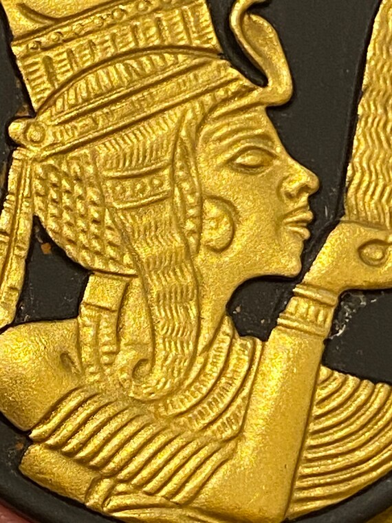 Wedgwood Black Jasperware Medallion: 24k Gold Plated Queen Ankhesenamum Pendant