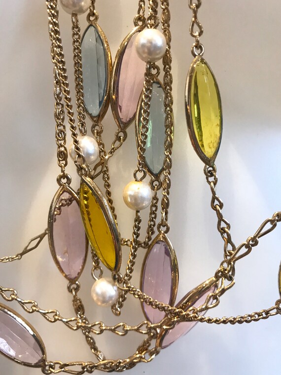 1980s Vintage D'ORLAN gold plated multi strand chain necklace