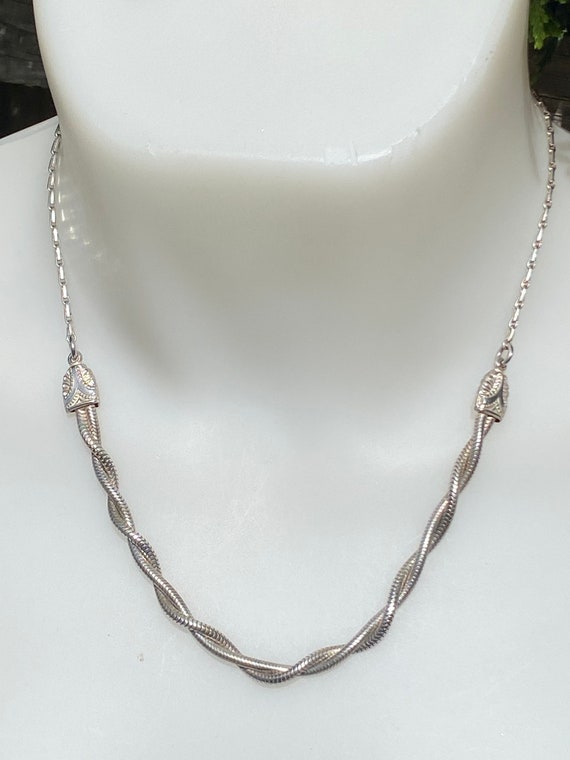 Victorian antique silver Albertina rope chain necklace 18 inches in length