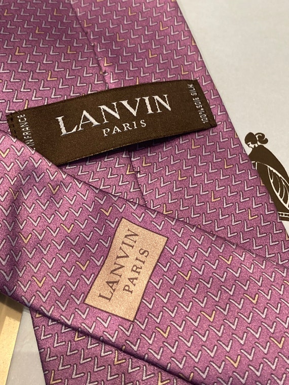 Authentic designer Boxed LANVIN Paris mens silk tie