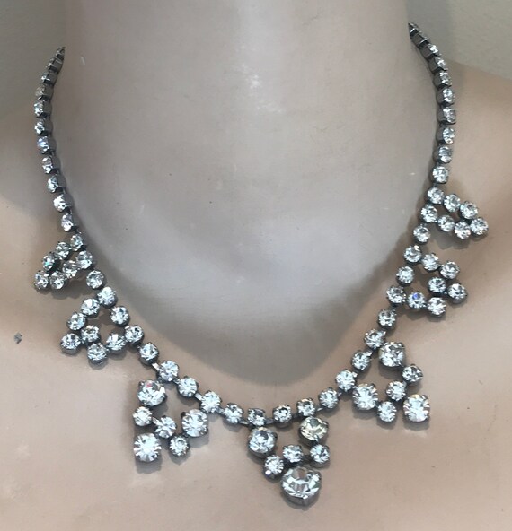 Stunning super sparkly 1950s diamanté rhinestone necklace
