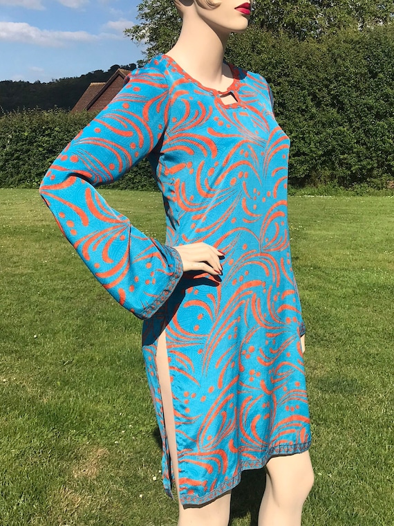 Vintage handmade 60s 70s style psychedelic dress kaftan tunic