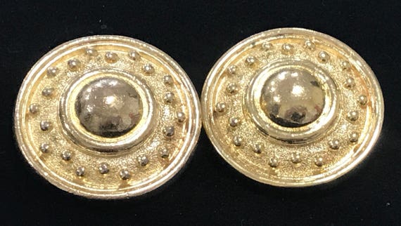 Original vintage Christian Dior signed clip on earrings gold tone