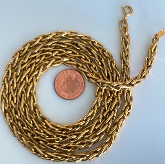 Vintage thick gold plated heavy long chain 37” inches in length.