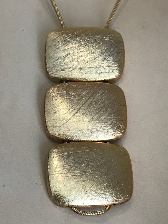 Beautiful and unusual gold plated textured brush finish 70s style CIRO necklace
