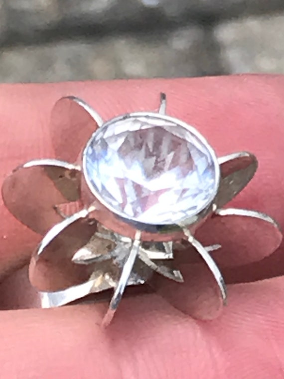 Kultaseppa Salovaara Finish Silver Modernist rock crystal ring 1972