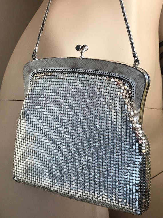 Vintage Silver Mesh Signature evening bag by OROTON c1970s