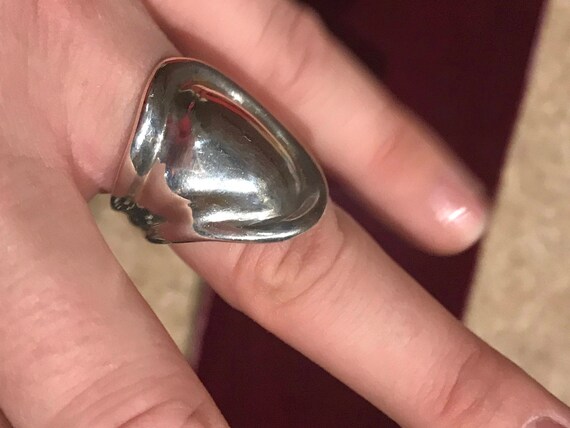 Vintage Solid silver statement piece ring U.K. ring size Q or a US size 8