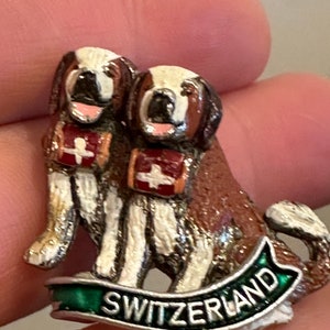 Vintage Zwitserland souvenir broche St. Bernard&#39;s hond broche pin