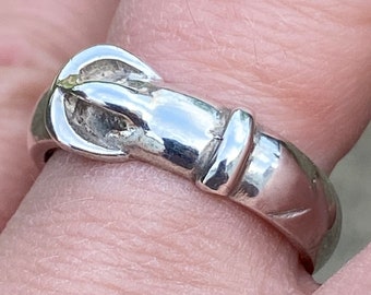 Bague Ceinture En Argent Massif 835 Poinçon - Taille 50, Poids 1.70g - Occasion