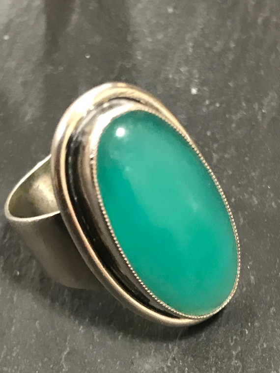 S. Christian Fough Modernist style Danish Silver chrophrase statement piece ring