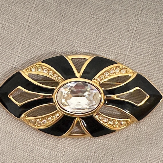 Signed Napier Brooch: Gold Plated Vintage Statement Piece