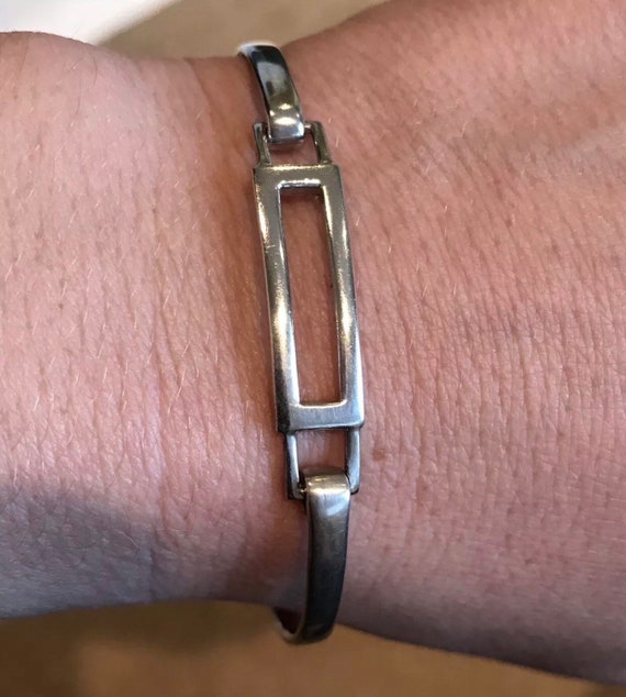 925 Solid Sterling Silver Kit heath Contemporary Bangle Bracelet Signed