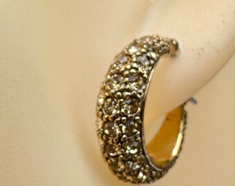 Boucle D'oreille Ancienne Vintage Plaqué Or - Signée Monet - Bijou Rétro Occasion