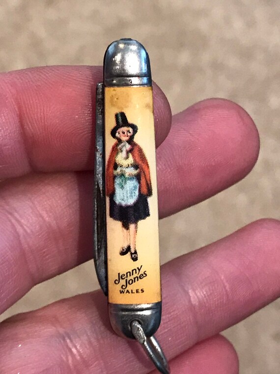 Jenny Jones wales vintage novelty fruit knife Richards Sheffield