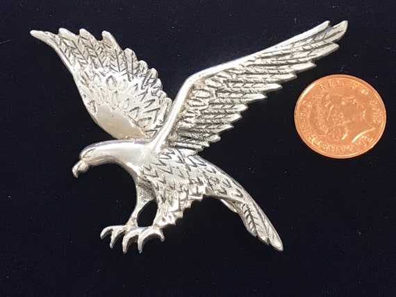 Large Vintage 900 Sterling silver Mexican eagle brooch/pin