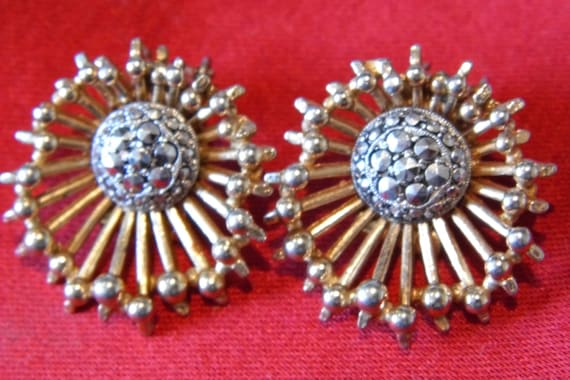 A beautiful pair of vintage clip-on earrings by makers KIGU c1960s